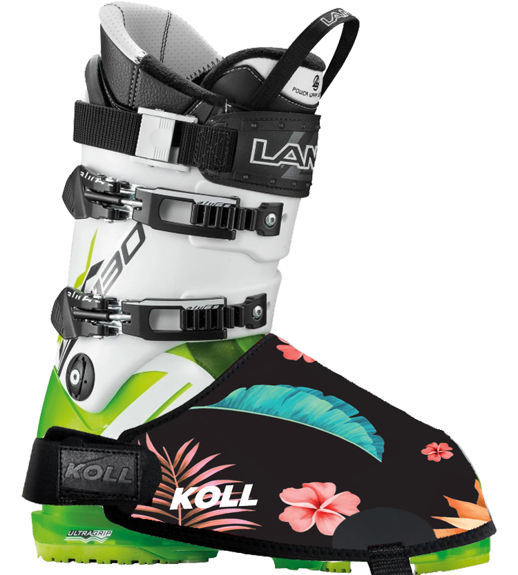 Printed Boot Covers - Black With Flowers